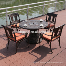 Wholesale outdoor beach furniture beach chair cast aluminum furniture leisure chair 5 pcs table set